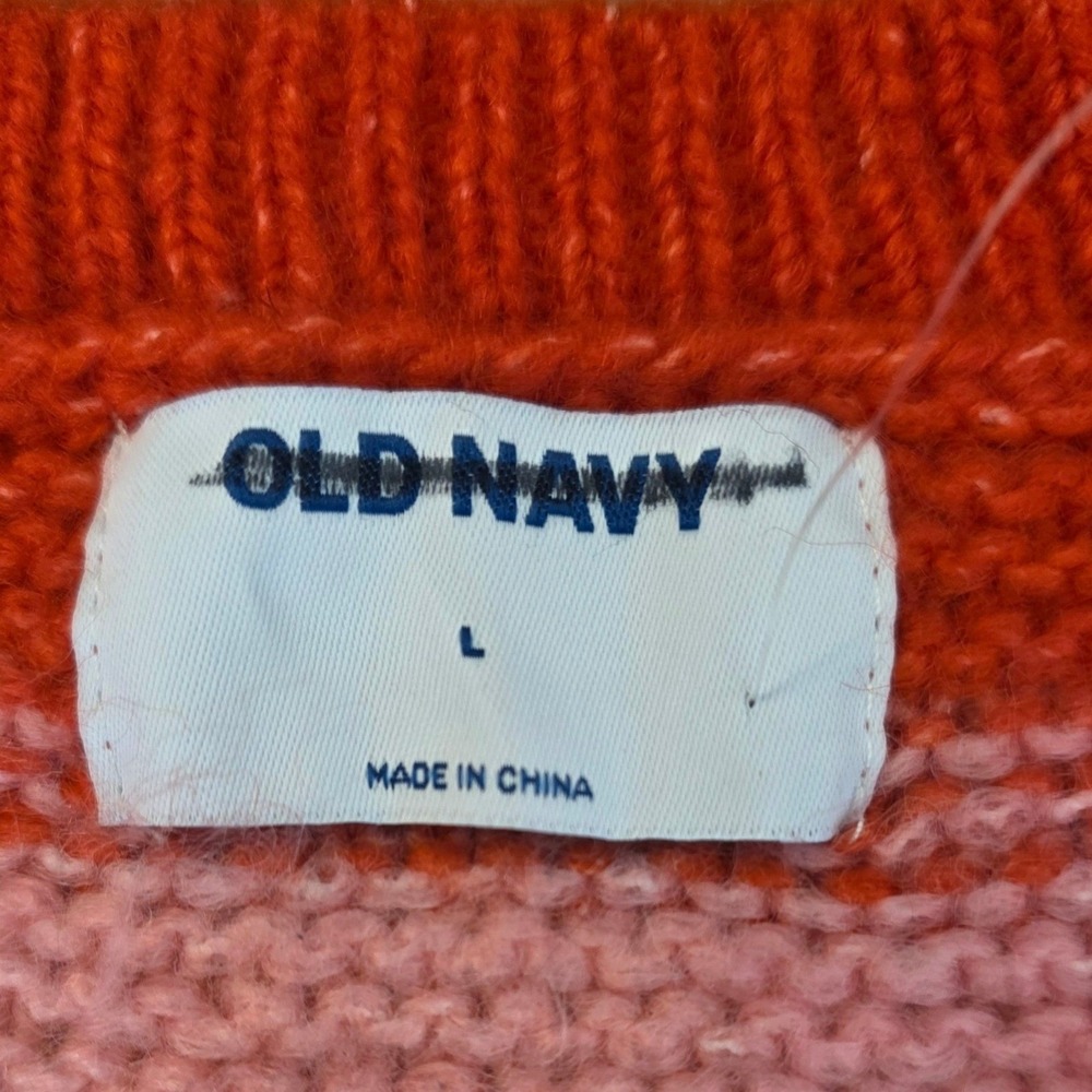 Old Navy Womens Rainbow Striped Crewneck Sweater Multi Color Knit Large L New - Picture 10 of 14